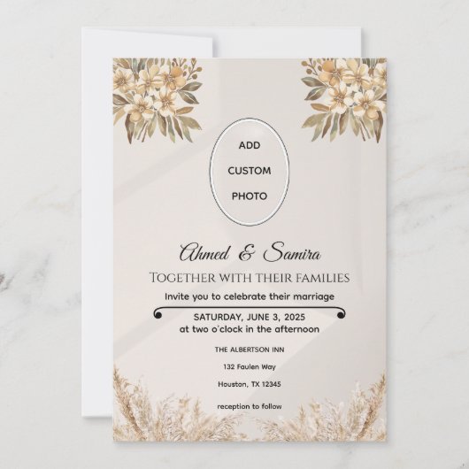 Boho Elegant Rustic Floral Wedding Save the Date (Voorkant)