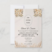 Boho Elegant Rustieke Bloemen Huwelijk RSVP Kaartje (Voorkant)