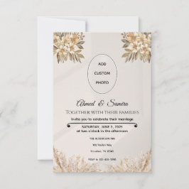Boho Elegant Rustieke Bloemen Huwelijk RSVP Kaartje