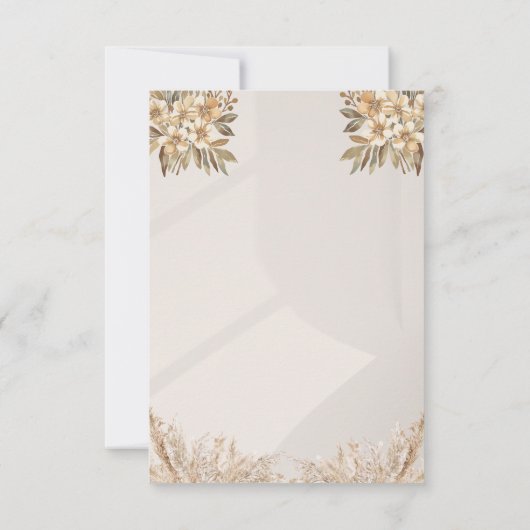 Boho Elegant Rustieke Bloemen Huwelijk RSVP Kaartje (Achterkant)