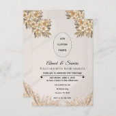 Boho Elegant Rustieke Bloemen Huwelijk RSVP Kaartje (Voorkant / Achterkant)