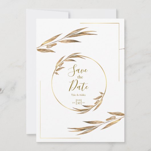 Boho Elegant Rustieke Bloemen Huwelijksuitnodiging Kaart (Voorkant)