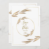 Boho Elegant Rustieke Bloemen Huwelijksuitnodiging Kaart (Voorkant / Achterkant)