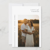 Boho Elegant rustieke foto bruiloft Bedankkaart (Voorkant)