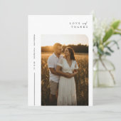 Boho Elegant rustieke foto bruiloft Bedankkaart (Staand voorkant)