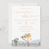 Boho Elegant Sinaasappel Joshua Tree Wedding Kaart (Voorkant)