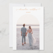 Boho Elegant Sinaasappel Joshua Tree Wedding Kaart (Achterkant)