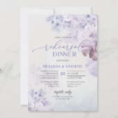 Boho elegant spring bloemen lila paarse florale kaart (Voorkant)