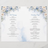 Boho Elegant Stoffig Blauw en Ivoor Bloemen Ceremo (Achterkant)