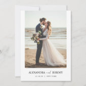 Boho Elegant Strand Foto Bruiloft Kaart (Voorkant)