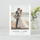 Boho Elegant Strand Foto Bruiloft Kaart (Staand voorkant)