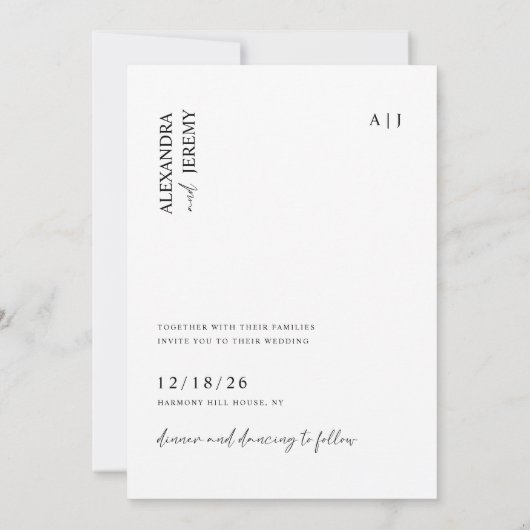 Boho Elegant Strand Foto Bruiloft Kaart (Achterkant)