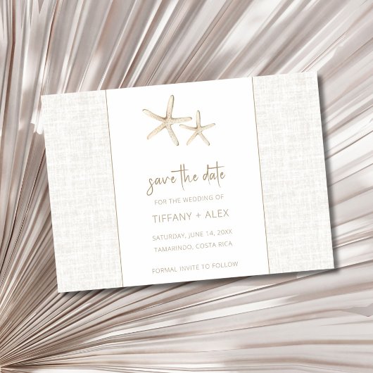 Boho Elegant Strand Trouwfoto Save The Date