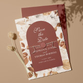 Boho Elegant Terracotta Save the Date Kaart