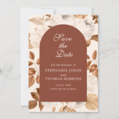 Boho Elegant Terracotta Save the Date Kaart (Voorkant)