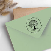 Boho Elegant Tree Roots Familienaam Retouradres Rubberstempel