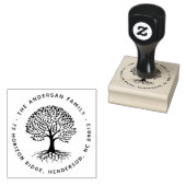 Boho Elegant Tree Roots Familienaam Retouradres Rubberstempel (Gestempeld)