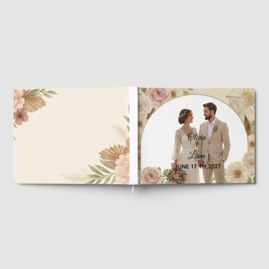 Boho Elegant Wedding Guest Book – Romantic Keepsak Gastenboek (Volledig)