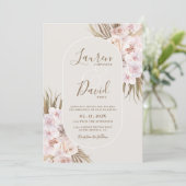 Boho Elegant Wedding Invitation Kaart (Staand voorkant)