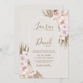 Boho Elegant Wedding Invitation Kaart (Voorkant / Achterkant)