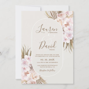 Boho Elegant Wedding Invitation Kaart