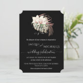 BOHO Elegant White Orchid Floral Tropical Wedding Kaart (Staand voorkant)