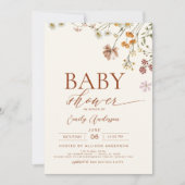 Boho Elegant Wildflower Baby shower Terracotta Kaart (Voorkant)