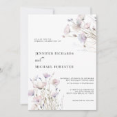 Boho Elegant Wildflower Bruiloft Kaart (Voorkant)