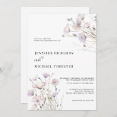 Boho Elegant Wildflower Bruiloft Kaart (Voorkant / Achterkant)