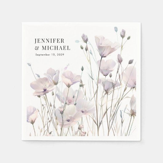 Boho Elegant Wildflower Bruiloft Servet (Voorkant)