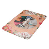 Boho  Elegant Wildflower Tekst Foto Sinaasappel Badmat (Gekanteld)