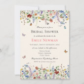 Boho Elegant Wildflower Vlinders Vrijgezellenfeest Kaart (Voorkant)