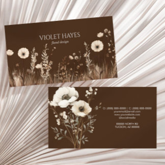 Boho Elegant Wildflower Wilde Bloem Floral Custom Visitekaartje