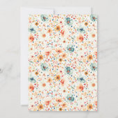 Boho Elegant Wildflowers Floral Herfst Quinceanera Kaart (Achterkant)