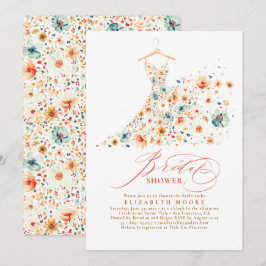 Boho Elegant Wildflowers Floral Herfst Vrijgezelle Kaart