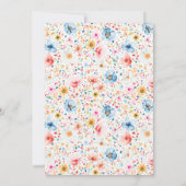 Boho Elegant Wildflowers Floral Quinceanera Kaart (Achterkant)