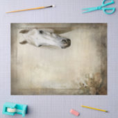 Boho Elegant Witte Paard Decoupage Tissuepapier (Craft)