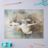 Boho Elegant Witte Paard Decoupage Tissuepapier (Craft)