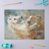 Boho Elegant Witte Paard Decoupage Weefsel Papier (Craft)