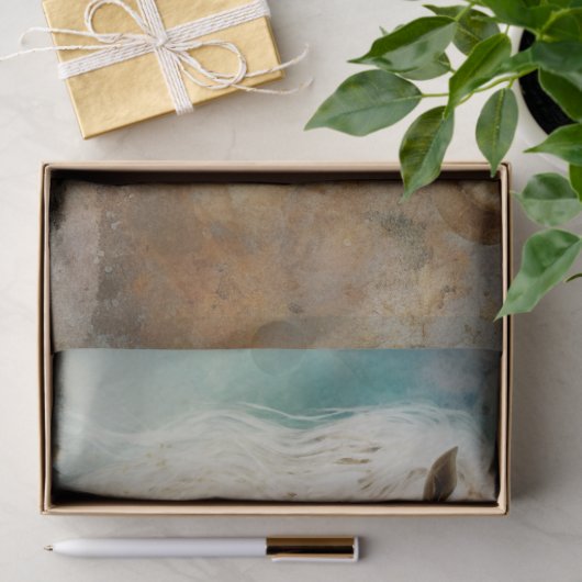 Boho Elegant Witte Paard Decoupage Weefsel Papier (Geschenk)