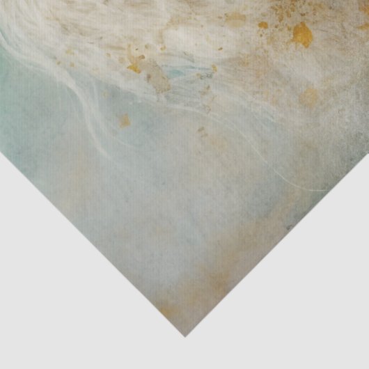 Boho Elegant Witte Paard Decoupage Weefsel Papier (Detail)