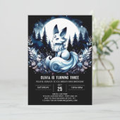 Boho Elegant Wolf Verjaardag Kaart (Staand voorkant)