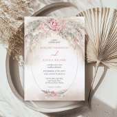 Boho elegante blush rozen pampas eucalyptus bruilo kaart