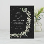 Boho Elegante Boheemse Waterverf Groen Bruiloft Kaart (Staand voorkant)