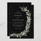 Boho Elegante Boheemse Waterverf Groen Bruiloft Kaart (Voorkant / Achterkant)