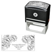 Boho Elegante Botanische Bloemenlijn Kunst Trouwen Zelfinktende Stempel (In situ)