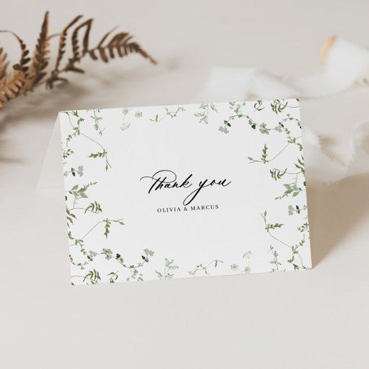 Boho Elegante Botanische Bruiloft Vouw Dank u Kaar Bedankkaart