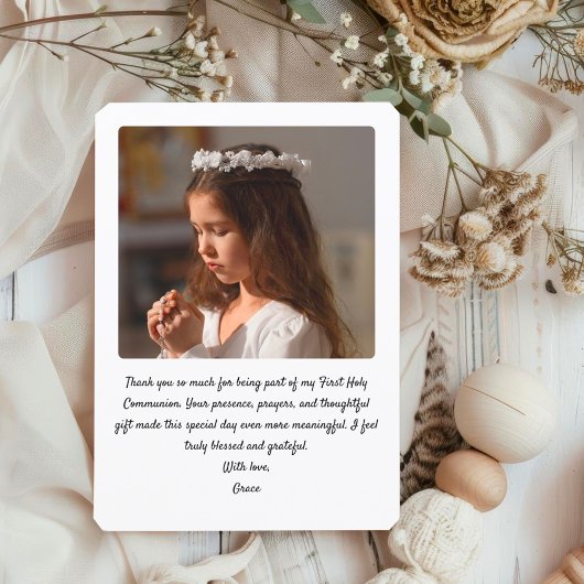 Boho Elegante Eerste Heilige Communie Dankjewel Bedankkaart