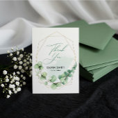 Boho Elegante Groene Eucalyptus Bruidsdouche Bedankkaart