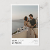 Boho Elegante Kalligrafie Ampersand Foto Bruiloft Bedankkaart (Voorkant)